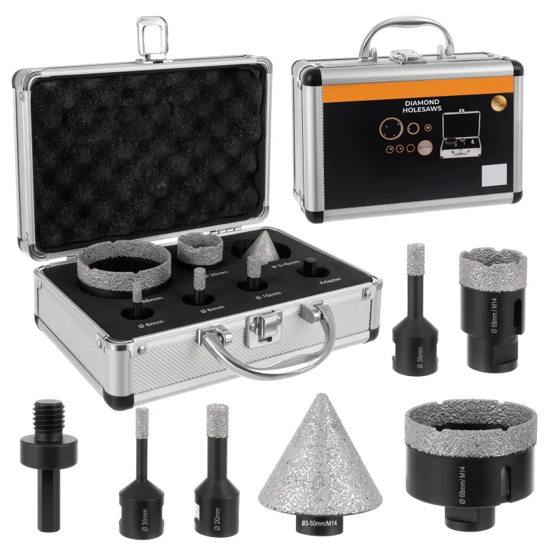 Profesionalni 7-delni set diamantnih krožnih žag 6 - 68 mm s kovčkom