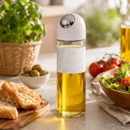 Steklenička za oljčno olje ali kis s samodejnim odpiranjem 510 ml / Bela
