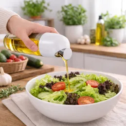 Steklenička za oljčno olje ali kis s samodejnim odpiranjem 510 ml / Bela