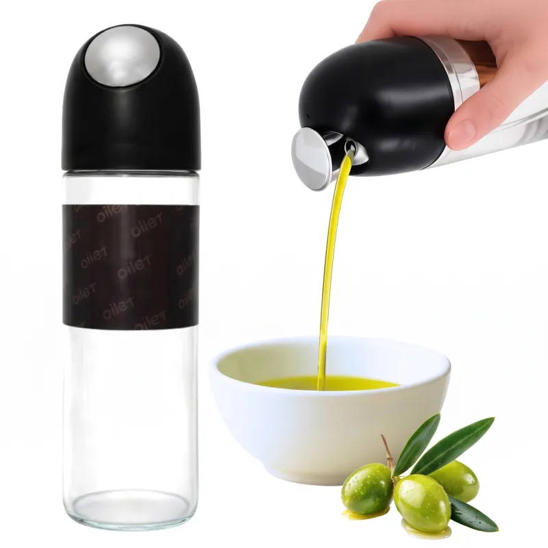 Steklenica za oljčno olje ali kis s samodejnim odpiranjem 510 ml / Črna