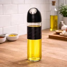 Steklenica za oljčno olje ali kis s samodejnim odpiranjem 510 ml / Črna