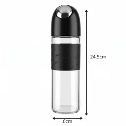 Steklenica za oljčno olje ali kis s samodejnim odpiranjem 510 ml / Črna