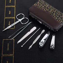 Manikirski set 7 kosov / Zlato rjava