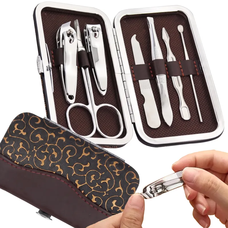 Manikirski set 7 kosov / Zlato rjava