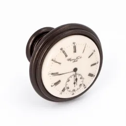 Ročaj gumb VIAMO CLOCK / Rjava metalik