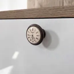Ročaj gumb VIAMO CLOCK / Rjava metalik