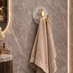 Samolepilni obešalnik GLAMOUR ROUND / Brušeno zlata