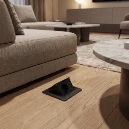 Nagibna talna vtičnica FLOOR LUX SCHUKO 1x230V + USB A-C / Črna