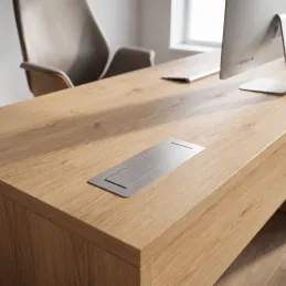 Izvlečna vtičnica AMBIENTE SCHUKO 3x230V + USB A-C / Nerjaveče jeklo