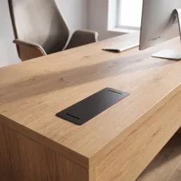 Nagibna vtičnica AMBIENTE SCHUKO 3x230V + USB A-C / črna mat