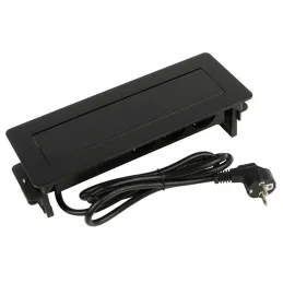 Nagibna vtičnica AMBIENTE SCHUKO 3x230V + USB A-C / črna mat