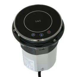 Avtomatska izvlečna vtičnica AMBIENTE SCHUKO 3x230V + USB A-C z osvetlitvijo in polnjenjem / Črno steklo