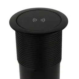 Izvlečna vtičnica AVION SCHUKO 2x230V + USB A-C in indukcijsko polnjenje / Črna mat
