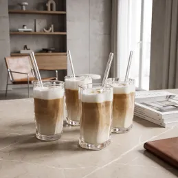 Borosilikatni kozarec za kavo WAVE 275 ml / Prozoren
