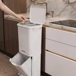Koš za smeti SAVA na kolesih 42L / Bela