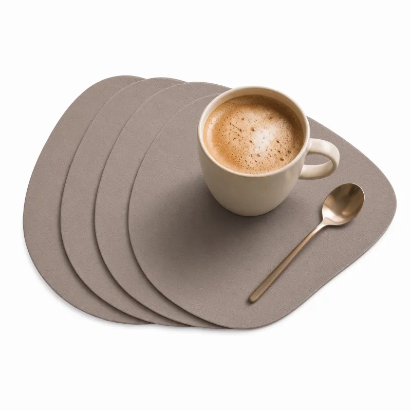 Set 4 kosov podstavkov za skodelice in kozarce LANIO 110 x 140 mm / Bež