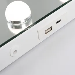 Kozmetično ogledalo z LED lučko MELANIA / Bela