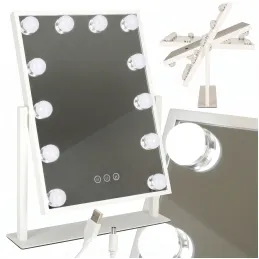 Kozmetično ogledalo z LED lučko MELANIA MINI / Bela