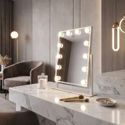 Kozmetično ogledalo z LED lučko MELANIA MINI / Bela