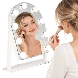 Kozmetično ogledalo z LED lučko LILIANA / Bela
