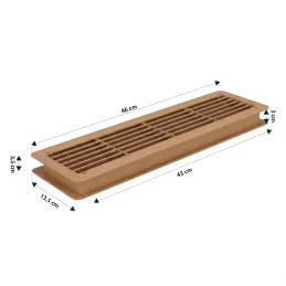 Dvostranska prezračevalna rešetka za vrata 430 x 115 mm / Hrast