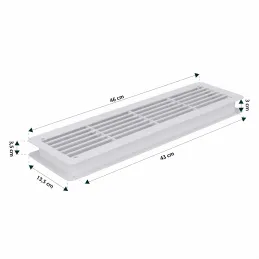 Dvostranska prezračevalna rešetka za vrata 430 x 115 mm / Bela mat