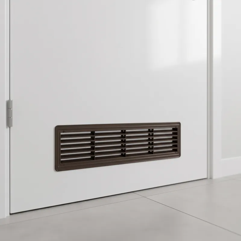 Dvostranska prezračevalna rešetka za vrata 430 x 115 mm / Temno rjava