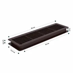 Dvostranska prezračevalna rešetka za vrata 430 x 115 mm / Temno rjava