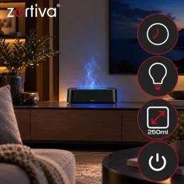 LED aroma difuzor z ognjenim učinkom GALO / Črn