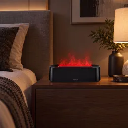 LED aroma difuzor z ognjenim učinkom GALO / Črn