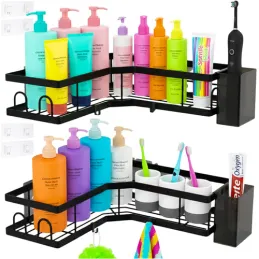 Set 2 kosih visečih kotnih polic SAND / Črna mat
