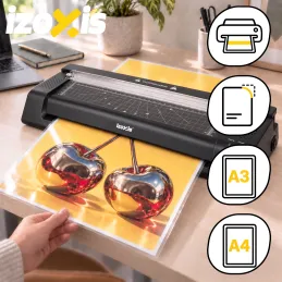Laminirni stroj z rezalnikom za papir EASY / Črna