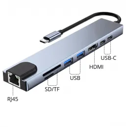 Razdelilna vtičnica s 8-v-1 priključki / Črna mat