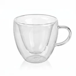 Termo kozarec za kavo HEART 240 ml / Prozoren