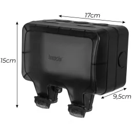 Zunanja električna vtičnica GARDENIA SCHUKO 2x230V / Črna mat
