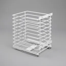 Izvlečna košara za perilo z blaženjem in pritrditvijo na vrata ALO / Bela mat