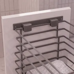 Izvlečna košara za perilo z mehkim zapiranjem in pritrditvijo na vrata ALO / Antracit