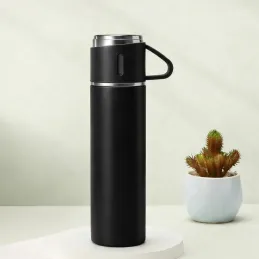 Dizajnerska termovka s 3 kozarci 400 ml / Črna mat