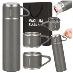 Dizajnerska termovka s 3 kozarci 400 ml / Siva