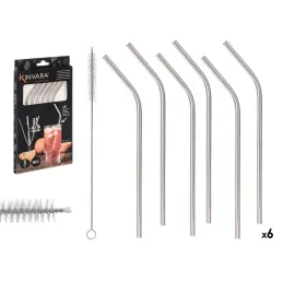 Set 6 kos nerjavnih slamic za pijačo / Nerjaveče jeklo