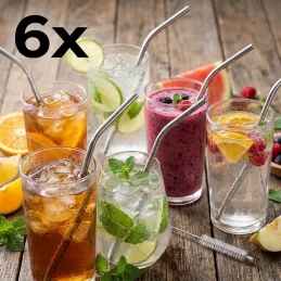 Set 6 kos nerjavnih slamic za pijačo / Nerjaveče jeklo