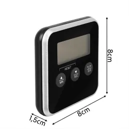 LCD termometer za živila s sondo in magnetom / Črn