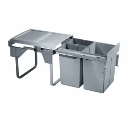 Izvlečni koš 450 mm – 1 × 20 l + 2 × 10 l z nosilci za vrata / siv
