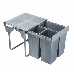 Izvlečni koš 600 mm – 1 × 34 l + 2 × 17 l / siv