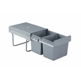 Izvlečni koš za odpadke 400 mm – 2 × 15 l / siv