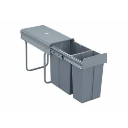 Izvlečni koš za odpadke 300 mm – 1 × 20 L + 1 × 10 L / siv