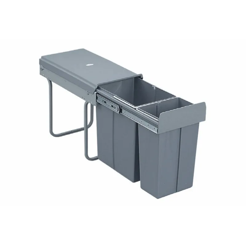 Izvlečni koš za odpadke 300 mm – 1 × 20 L + 1 × 10 L / siv
