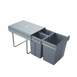 Izvlečni koš za odpadke 400 mm – 2 × 10 l + 1 × 20 l / Siv