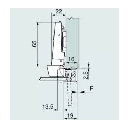 Zavesa za aluminijasta vratca CLIP TOP 95° z blaženjem