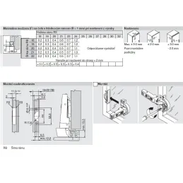 Vložni tečaj za aluminijasta vratca CLIP TOP 95° z blaženjem
